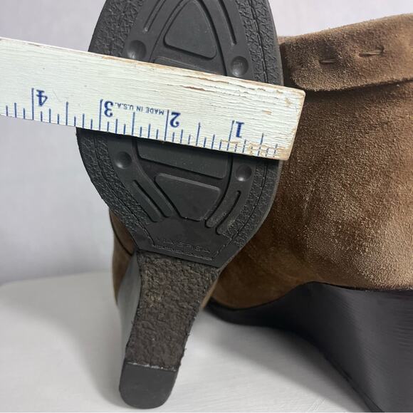 Via Spiga Booties Womens 9M Brown Suede Wedge Ankle Lace Up Boho - Picture 7 of 15